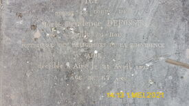 pierre tombale de soeur Marie Prudence Defosse