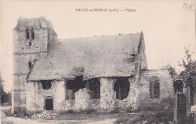l'état de l'église de Sailly-au-Bois après la guerre 1914-1918 